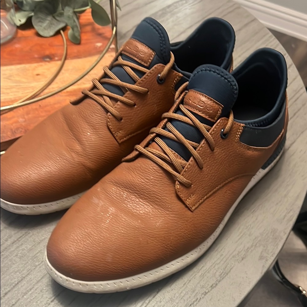 Aldo Brown and Blue Loafers and Slip-Ons